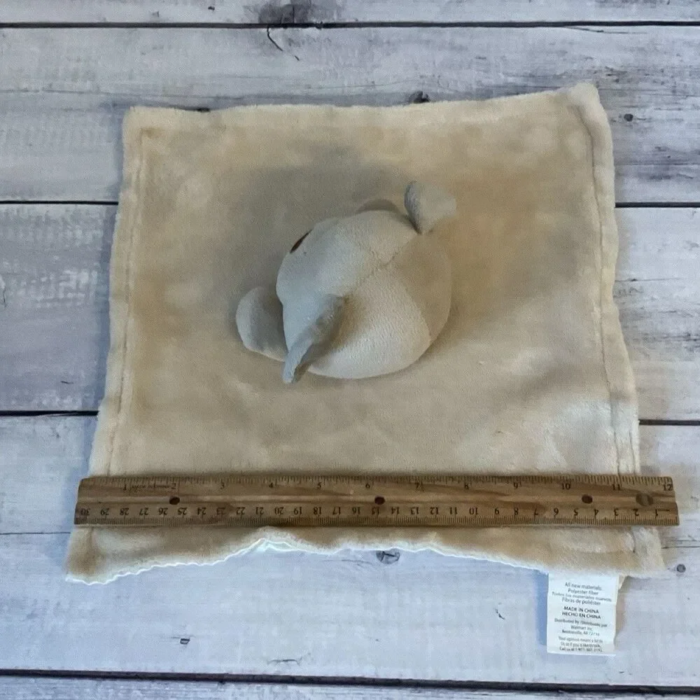 Carter’s Puppy Dog Lovey Tan Beige Plush Stuff Baby Security Blanket Satin Back